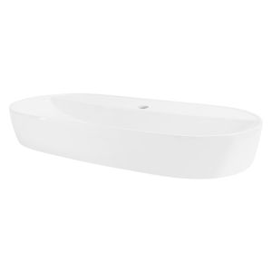 Lavabo forma oval 80x40x12 cm cerámica blanca