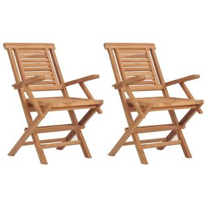 vidaXL sillas de jardín plegables 2 uds madera maciza teca 56x63x90 cm