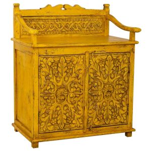 Aparador de madera amarillo 70x42x85 cm