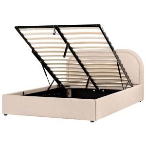 Cama con almacenaje quillien bouclé beige 140 x 200 cm
