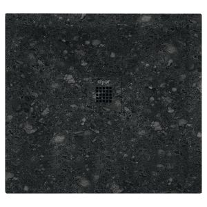 Ondee - plato de ducha nola 3  - 90x90 - resina - terrazo negro