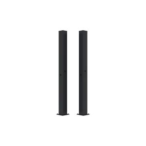 Juego de 2 postes de hierro carmo de 15x15cm y 205cm de alto, color negro.