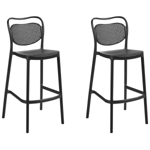 Conjunto de 2 sillas de bar de jardín celleno negro