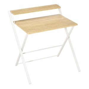 Mesa de escritorio 81.5x70x84 cm mdf, metal bicolor Homcom