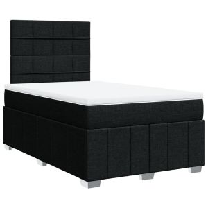 vidaXL cama box spring con colchón tela negro 120x190 cm