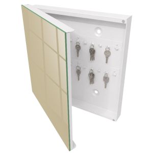Armario para llaves decorativo 30x30x5, apertura izquierda blanca
