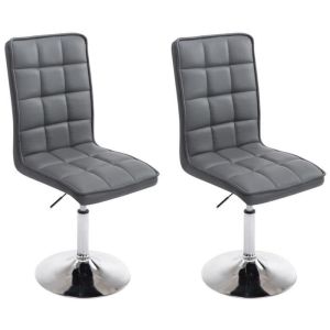 Sillas comedor modernas - gris - polipiel - 2 uds