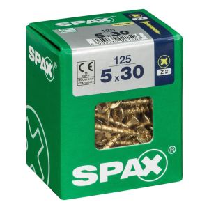 Caja 125 unid. Tornillo madera cabeza plana yellox 5,0x30mm
