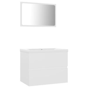 vidaXL conjunto de muebles de baño madera de ingeniería blanco