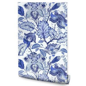 Papel Pintado Para El Salón Con Flores Hojas Estilo Retro 53cm x 10m