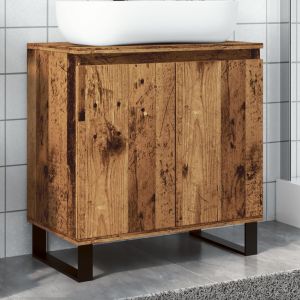 Armario de baño madera de ingeniería envejecida 58x33x60 cm esb5943