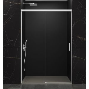 Mampara frontal basic fijo + corredera transparente blanco 180 cm