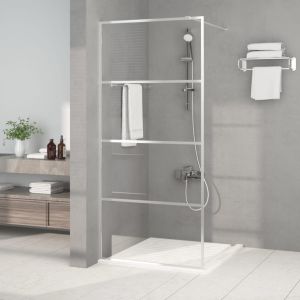 Mampara de ducha vidrio esg transparente plateado 90x195 cm