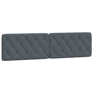 vidaXL cabecero de cama acolchado terciopelo gris oscuro 200 cm