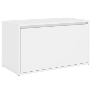 vidaXL banco de pasillo de madera de ingeniería blanco 80x40x45 cm