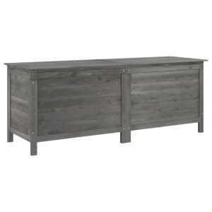vidaXL arcón jardín madera maciza abeto gris antracita 150x50x56,5 cm