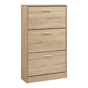 Zapatero sykkylven con 3 puertas 103x60x24 cm - roble sonoma [en.casa]