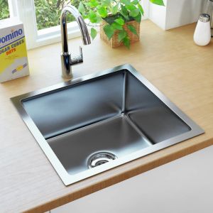 Fregadero de cocina hecho a mano acero inoxidable 44x44x20 cm