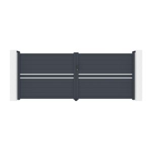 Portón abatible 4m cimone al.160cm aluminio + motorización ranger b150