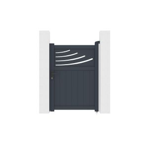 Pack cancela aluminio halti 1m a.140cm gris + 2 postes a.166cm 15x15
