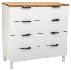 Comoda de madera de 5 cajones 80x40x80,5h cm