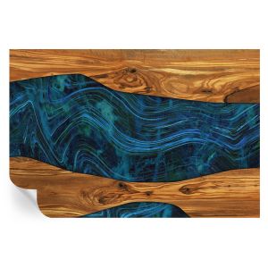 Murales autoadhesivos madera azul 104x152 tulup