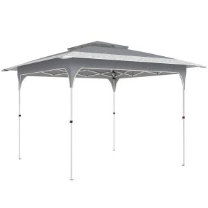 Carpa plegable 352x352x278 cm tela oxford, metal color gris Outsunny