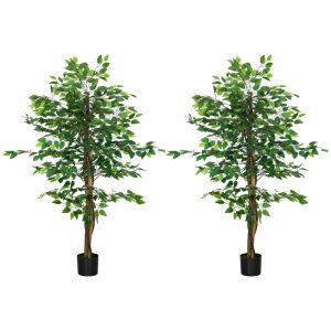 Ficus artificiale 15x15x150 cm peva color verde Homcom, hogar - decoración