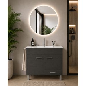 Mueble de baño con lavabo samos sin espejo 100x40 cm grafito