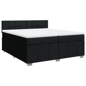 vidaXL cama box spring con colchón tela negro 200x200 cm