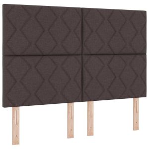 vidaXL cama tipo box spring marrón oscuro 140 x 200 cm tela