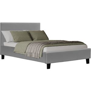Cama "lina" 90 x 190 cm - gris claro