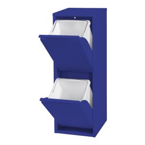 Cubo de reciclaje sollentuna 2x14 l - azul noche [en.casa]