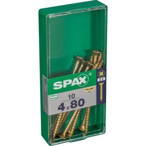 Caja 10 unid. Tornillo madera cabeza plana yellox 4,0x80mm