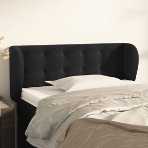 Cabecero de terciopelo negro 83x23x78/88 cm eso8347
