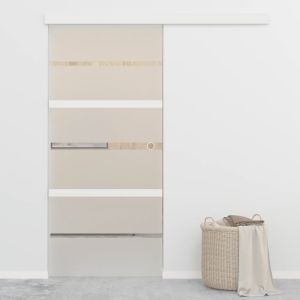 Puerta corredera con tope suave vidrio esg y aluminio 90x205 cm esxt9043