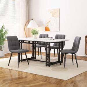 Mesa de comedor rectangular mdf negro blanco 70x120cm