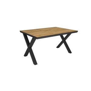 Mesa comedor, 140x90x74cm, roble y negro rf3816