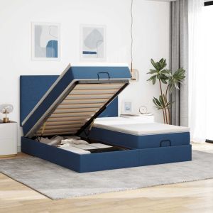 vidaXL estructura de cama otomana con colchones tela topo 180x200cm