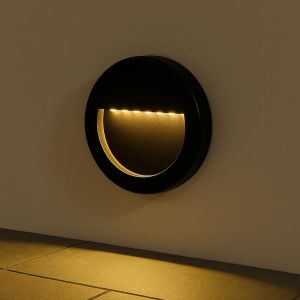 Baliza LED exterior circular, superficie pared, 3w (30w), ip65, luz cálida