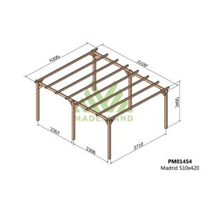 Pérgola de madera maciza - madrid 510x420cm (maderland)