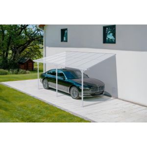 Pérgola de pared aluminio kleo blanco 450 x 300cm-de techo policarbonato