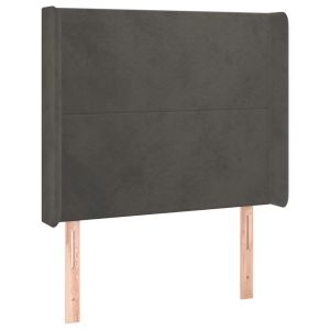 vidaXL cabecero con orejas de terciopelo gris oscuro 93x16x118/128 cm
