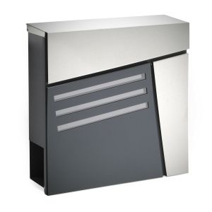 Buzón de pared de diseño antracita acero galvanizado y