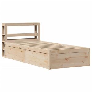 vidaXL estructura de cama con cabecero madera maciza pino 90x190 cm