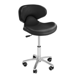 Silla/asiento de peluquería negra con ruedas 14_0001618