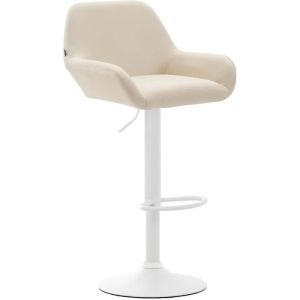 Taburete bar - crema poliuretano - ajustable 89-109 cm
