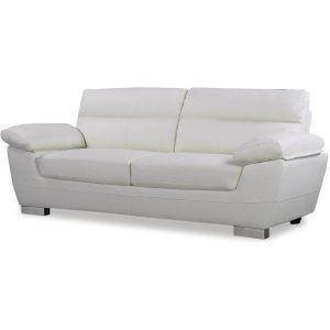 Sofá cuero reconstituido/PVC "dallas" - 3 plazas - blanco