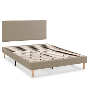 Base tapizada + cabecero aura 140x190 cm  beige
