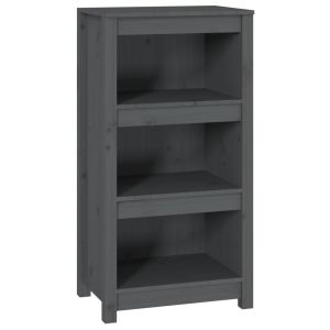 vidaXL estantería madera maciza de pino gris 50x35x97 cm